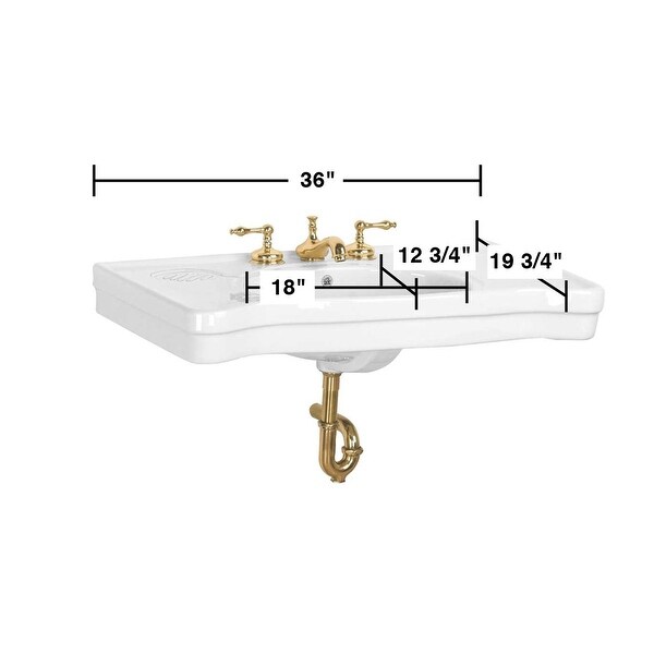 白泉社 - Senka☀️ White Ceramic Console Sink Basin Belle Epoque 36